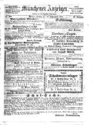 Münchener Anzeiger (Münchner neueste Nachrichten) Freitag 26. September 1873