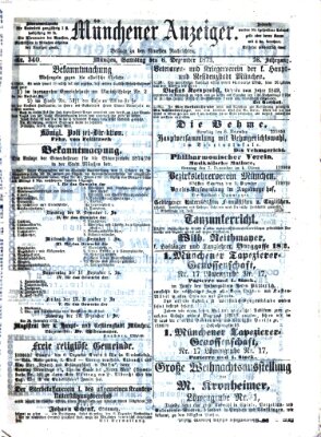 Münchener Anzeiger (Münchner neueste Nachrichten) Samstag 6. Dezember 1873