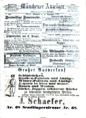 Münchener Anzeiger (Münchner neueste Nachrichten) Mittwoch 17. Dezember 1873