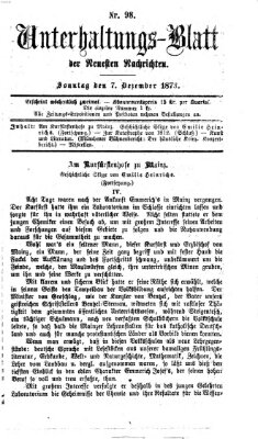Neueste Nachrichten aus dem Gebiete der Politik (Münchner neueste Nachrichten) Sonntag 7. Dezember 1873