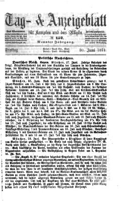 Tag- und Anzeigeblatt für Kempten und das Allgäu Freitag 30. Juni 1871