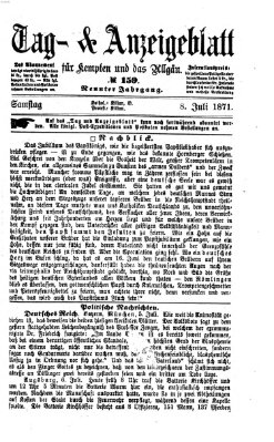 Tag- und Anzeigeblatt für Kempten und das Allgäu Samstag 8. Juli 1871