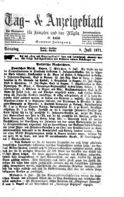 Tag- und Anzeigeblatt für Kempten und das Allgäu Sonntag 9. Juli 1871