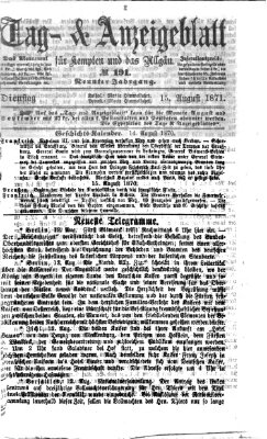 Tag- und Anzeigeblatt für Kempten und das Allgäu Dienstag 15. August 1871