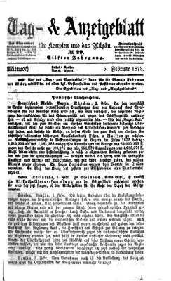 Tag- und Anzeigeblatt für Kempten und das Allgäu Mittwoch 5. Februar 1873
