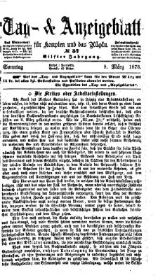 Tag- und Anzeigeblatt für Kempten und das Allgäu Sonntag 9. März 1873
