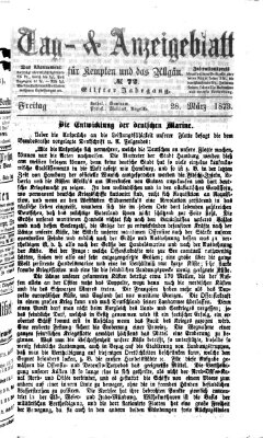 Tag- und Anzeigeblatt für Kempten und das Allgäu Freitag 28. März 1873