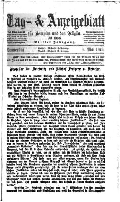 Tag- und Anzeigeblatt für Kempten und das Allgäu Donnerstag 8. Mai 1873