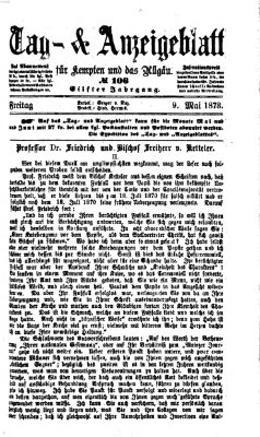 Tag- und Anzeigeblatt für Kempten und das Allgäu Freitag 9. Mai 1873