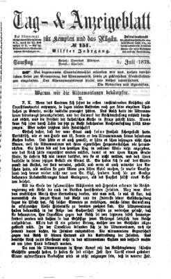 Tag- und Anzeigeblatt für Kempten und das Allgäu Samstag 5. Juli 1873