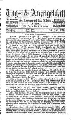 Tag- und Anzeigeblatt für Kempten und das Allgäu Samstag 26. Juli 1873