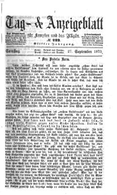 Tag- und Anzeigeblatt für Kempten und das Allgäu Samstag 27. September 1873