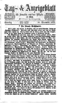Tag- und Anzeigeblatt für Kempten und das Allgäu Samstag 20. Dezember 1873