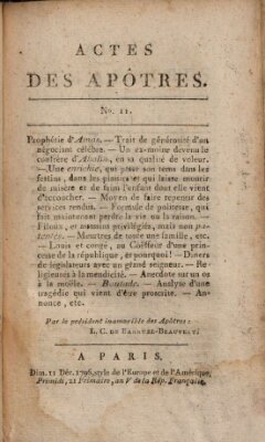 Actes des apôtres et des martyrs Sonntag 11. Dezember 1796