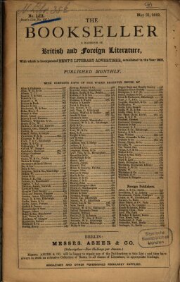 The bookseller Samstag 31. Mai 1862