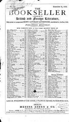 The bookseller Mittwoch 31. Dezember 1862