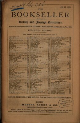 The bookseller Freitag 31. Juli 1863