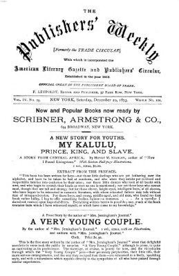 Publishers' weekly Samstag 20. Dezember 1873
