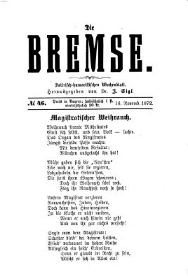 Die Bremse Samstag 16. November 1872