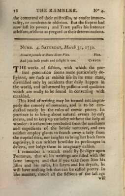The rambler Dienstag 31. März 1750