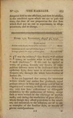 The rambler Dienstag 31. August 1751