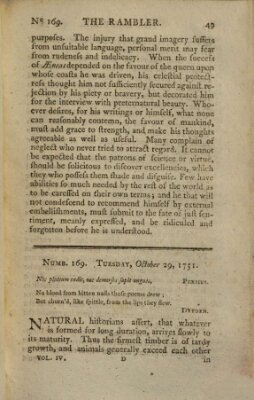 The rambler Freitag 29. Oktober 1751