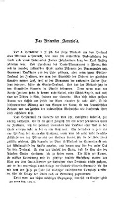 Im neuen Reich Freitag 11. Oktober 1872