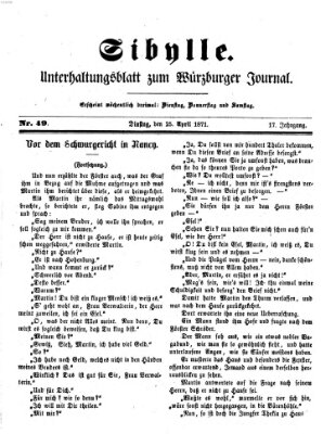 Sibylle (Würzburger Journal) Dienstag 25. April 1871