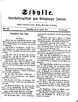 Sibylle (Würzburger Journal) Donnerstag 25. Januar 1872
