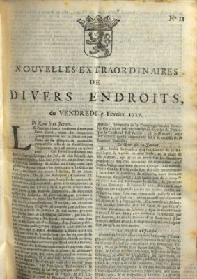 Nouvelles extraordinaires de divers endroits Freitag 5. Februar 1717