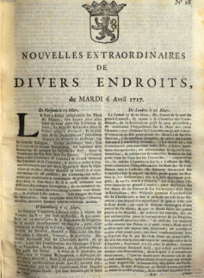 Nouvelles extraordinaires de divers endroits Dienstag 6. April 1717
