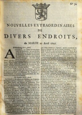 Nouvelles extraordinaires de divers endroits Dienstag 20. April 1717