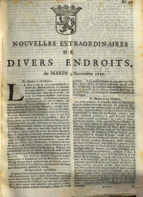Nouvelles extraordinaires de divers endroits Dienstag 9. November 1717