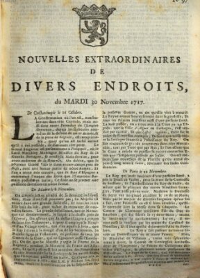 Nouvelles extraordinaires de divers endroits Dienstag 30. November 1717