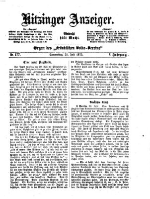 Kitzinger Anzeiger Donnerstag 25. Juli 1872