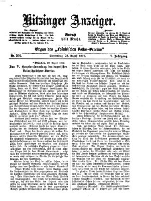 Kitzinger Anzeiger Donnerstag 22. August 1872