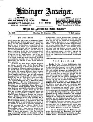 Kitzinger Anzeiger Samstag 28. Dezember 1872