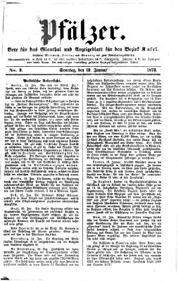 Pfälzer Sonntag 19. Januar 1873