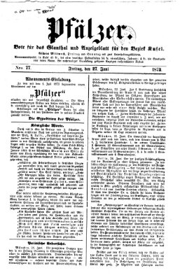 Pfälzer Freitag 27. Juni 1873