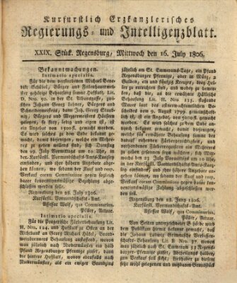 Kurfürstlich-Erzkanzlerisches Regierungs- und Intelligenzblatt (Regensburger Wochenblatt)