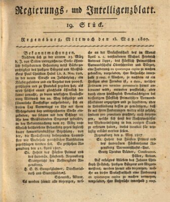 Regierungs- und Intelligenzblatt (Regensburger Wochenblatt) Mittwoch 13. Mai 1807