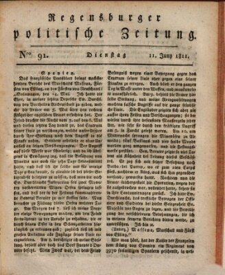 Regensburger politische Zeitung (Regensburger Zeitung) Dienstag 11. Juni 1811