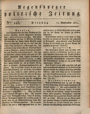 Regensburger politische Zeitung (Regensburger Zeitung) Dienstag 10. September 1811