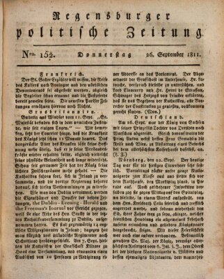 Regensburger politische Zeitung (Regensburger Zeitung) Donnerstag 26. September 1811