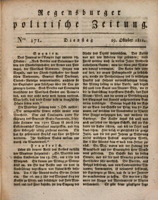 Regensburger politische Zeitung (Regensburger Zeitung) Dienstag 29. Oktober 1811