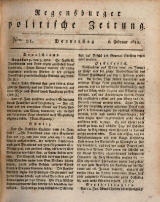 Regensburger politische Zeitung (Regensburger Zeitung) Donnerstag 6. Februar 1812