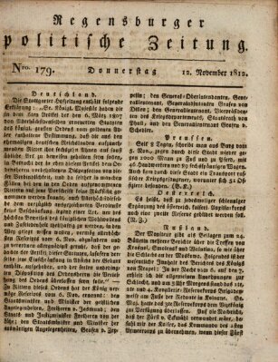 Regensburger politische Zeitung (Regensburger Zeitung) Donnerstag 12. November 1812