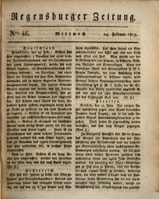 Regensburger Zeitung Mittwoch 24. Februar 1813
