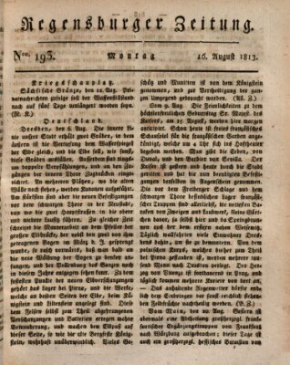 Regensburger Zeitung Montag 16. August 1813