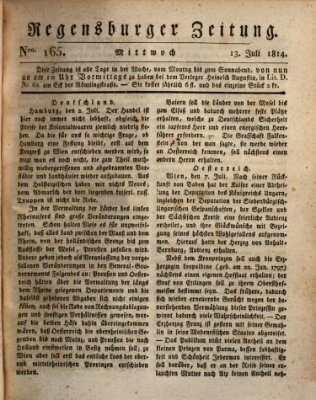 Regensburger Zeitung Mittwoch 13. Juli 1814